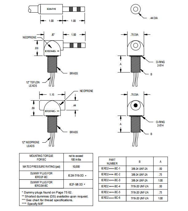Connecteur Sous-Marin RTIE1-4M-DZ à 4 Broches