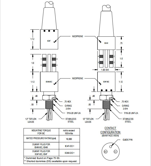Connecteur Sous-Marin RTIE1-4M-DZ à 4 Broches