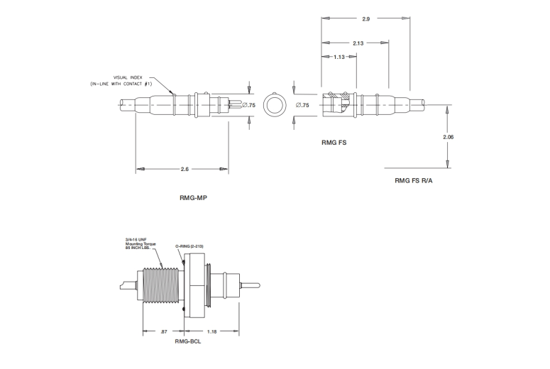 Connecteur de Câble de Soudage Sous-Marin UC 1045 à 2 Broches RMG-2FS